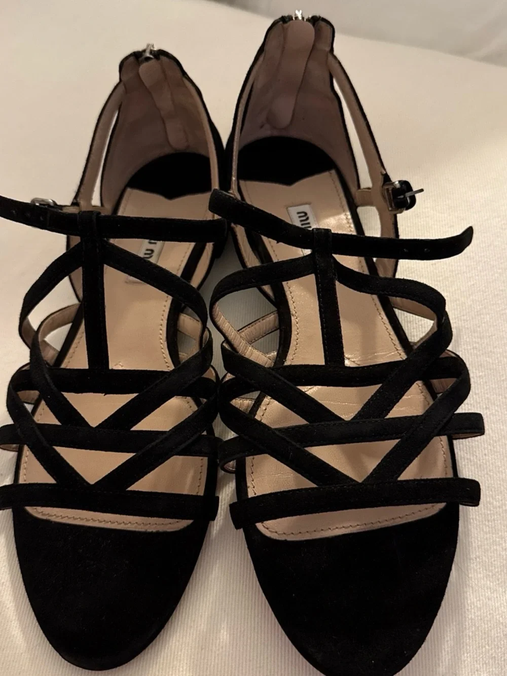 Miu Miu Black Strappy Women's Sandals